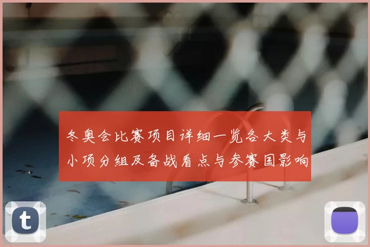 冬奥会比赛项目详细一览各大类与小项分组及备战看点与参赛国影响